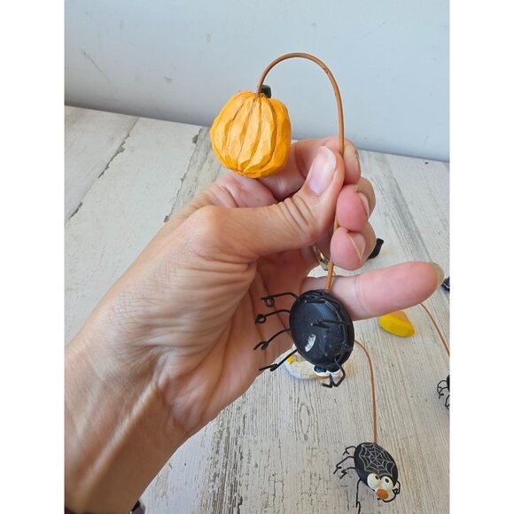 Metal spider ghost candy corn witch ornament Halloween decor unique Xmas tree - Picture 8 of 11